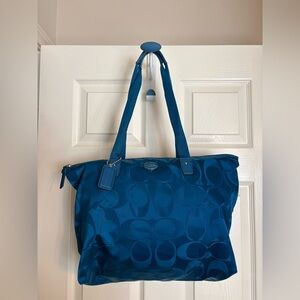 Coach Nylon Tote Bag in Turquoise